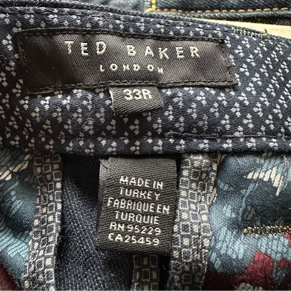 TED BAKER London Navy Cotton Blend Volvek Classic Trouser Pants Career Size 33R - Picture 11 of 16